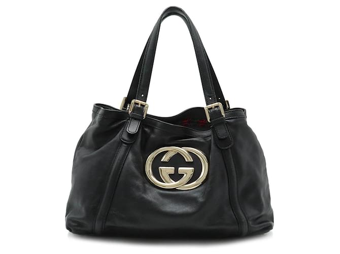 Gucci Britt Schwarz Leder  ref.1401976