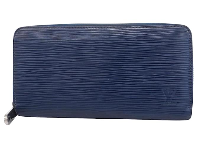 Portefeuille zippy Louis Vuitton Cuir Bleu Marine  ref.1401988