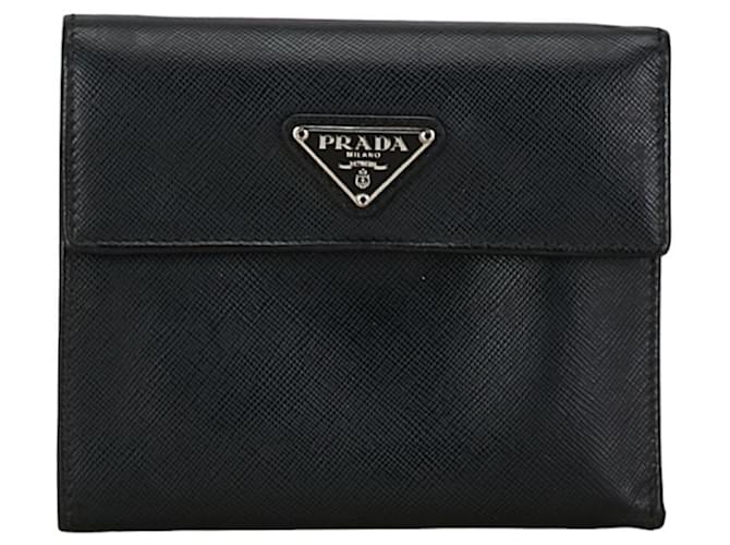 Prada Saffiano Schwarz Leder  ref.1401998