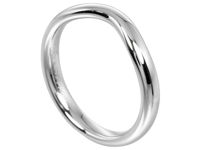 Tiffany & Co Curved band Silvery Platinum  ref.1402099