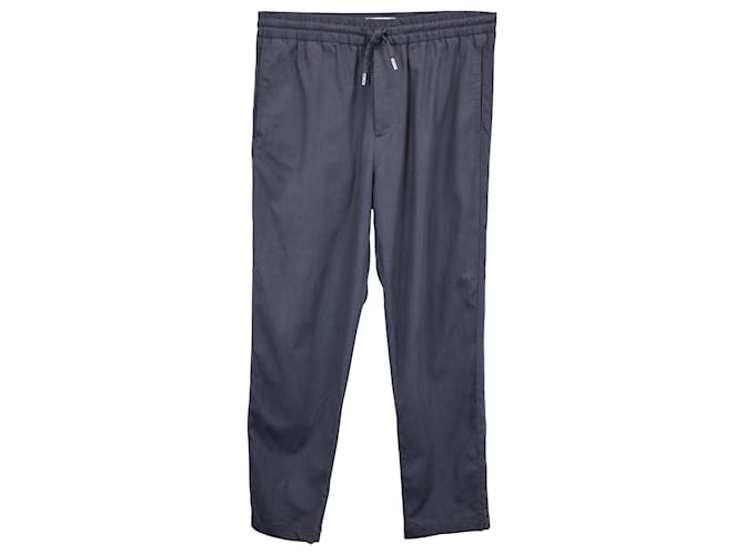 Autre Marque Mr P. Tapered Twill Drawstring Trousers in Navy Blue Lyocell  ref.1402156