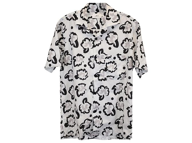 Autre Marque Señor. PAG. Camisa estampada de algodón blanco