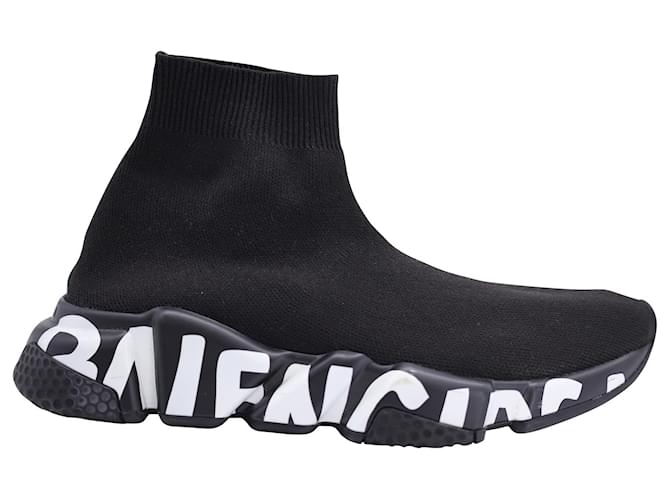 Balenciaga Speed Graffiti Sneakers in Black Polyester  ref.1402186