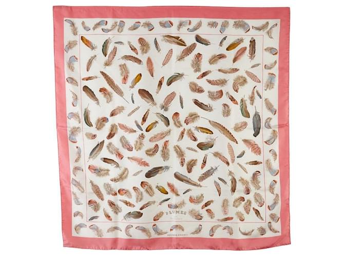 Hermès Hermes Carré Plumes Foulard en soie Foulard en coton en bon état  ref.1402216