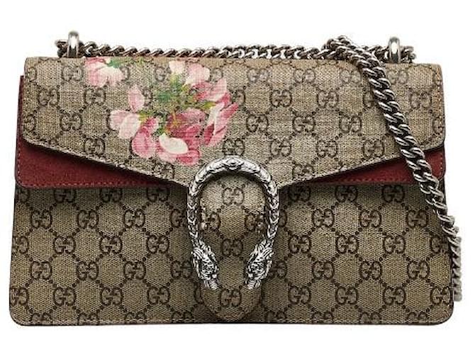 Gucci Small GG Supreme Blooms Dionysus Shoulder Bag Canvas Shoulder Bag 400249 in good condition Cloth  ref.1402225