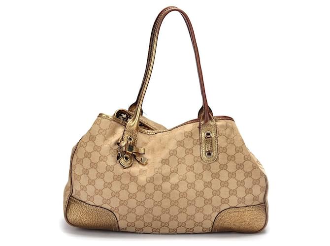 Gucci GG Canvas Medium Princy Tote Leather 163805 in good condition  ref.1402289