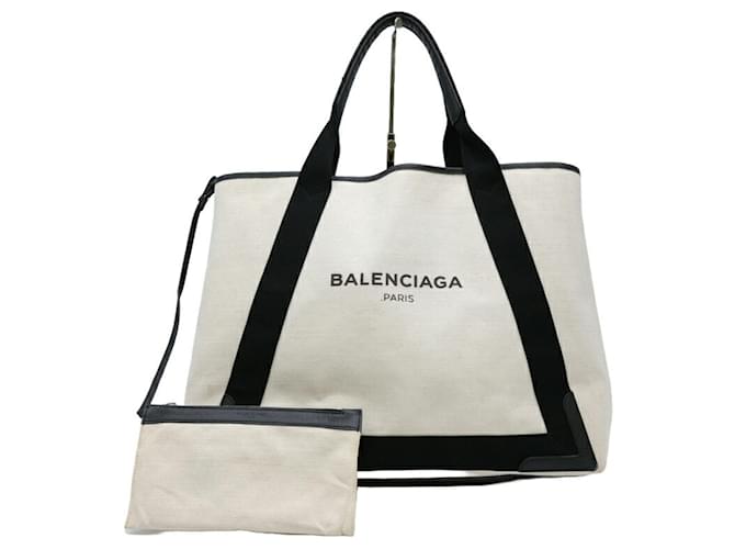 Balenciaga Navy Cabas Toile Blanc  ref.1402363