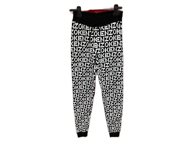 Kenzo Pants Black White Cotton Elastane Polyamide  ref.1402416