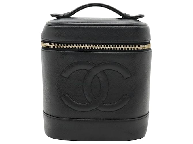 Chanel Vanity Preto Couro  ref.1402443