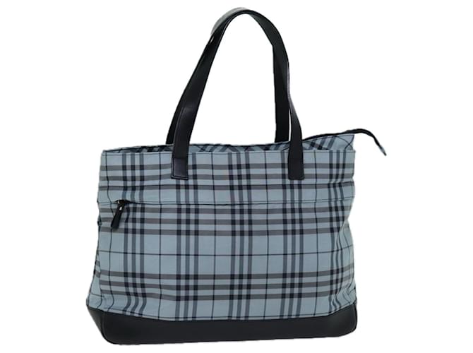 BURBERRY Borsa tote Nova Check Blue Label Nylon Blu Auth bs14429  ref.1402600