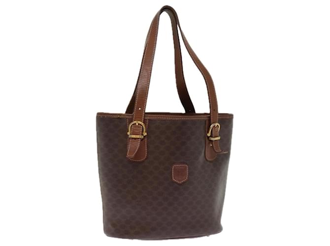 Céline CELINE Macadam Canvas Tote Bag PVC Marron Auth bs14460  ref.1402617