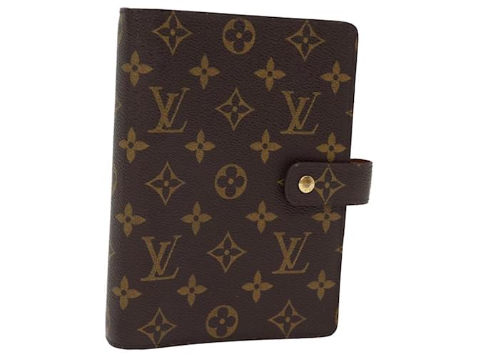 LOUIS VUITTON Monogramm Agenda MM Tagesplaner Cover R20105 LV Auth th4897 Leinwand  ref.1402639