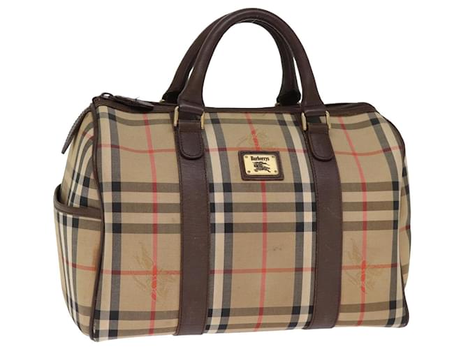 Autre Marque Burberrys Nova Check Boston Bag Tela Beige Auth bs14694  ref.1402641