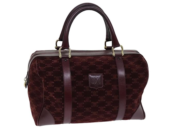 Céline CELINE Macadam Canvas Boston Bag Bordeaux Auth 75617  ref.1402681