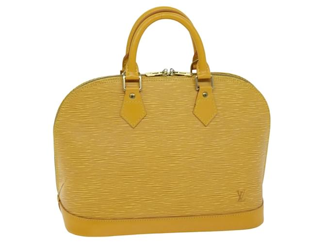 LOUIS VUITTON Bolso de mano Epi Alma Tassili Amarillo M52149 LV Auth 75756 Cuero  ref.1402689