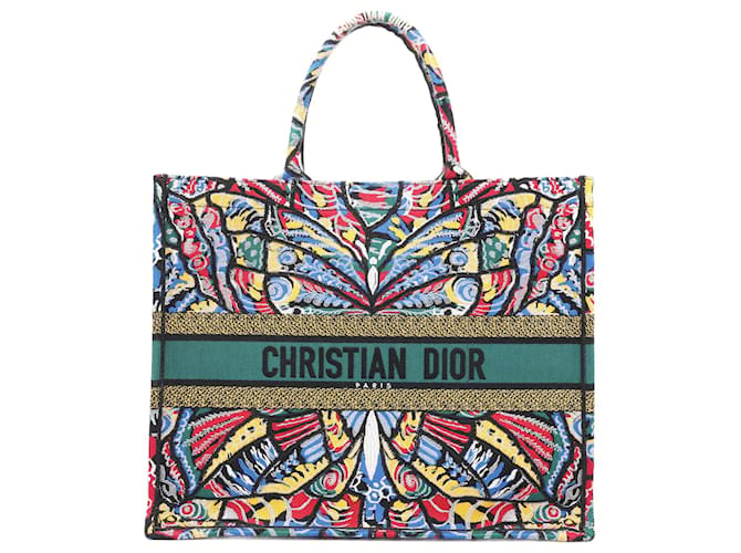 Christian Dior Large Butterfly Book Tote Multicolor Multiple colors Cloth ref.1402852 Joli Closet