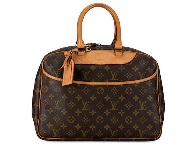 Louis Vuitton Monogram Deauville Handbag M47270 Brown PVC Leather in Very Good Condition Cloth  ref.1402976