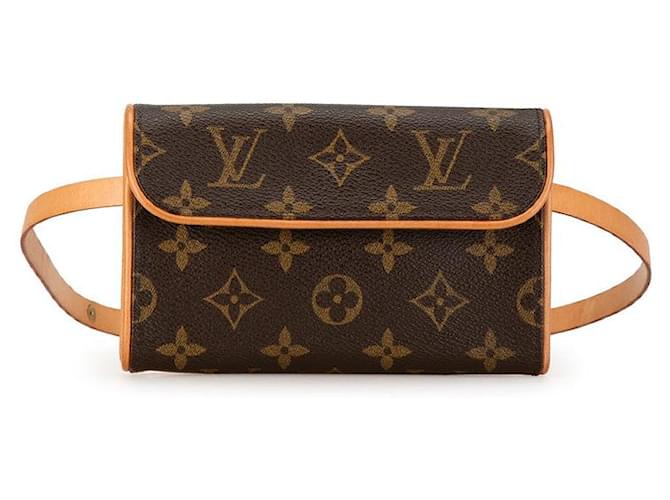 Bolsa de cintura Louis Vuitton Monogram Pochette Florentine XS M51855 em muito bom estado Marrom Plástico  ref.1402980