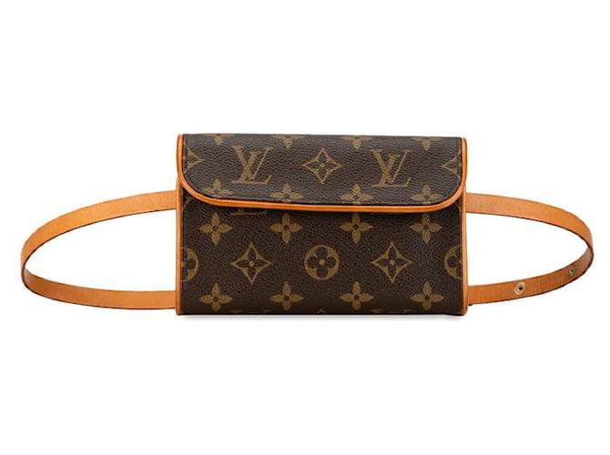 Bolsa de cintura Louis Vuitton Monogram Pochette Florentine XS M51855 em muito bom estado Marrom Plástico  ref.1402981