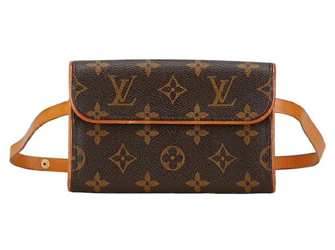 Bolsa de cintura Louis Vuitton Monogram Pochette Florentine XS M51855 em muito bom estado Marrom Plástico  ref.1402988