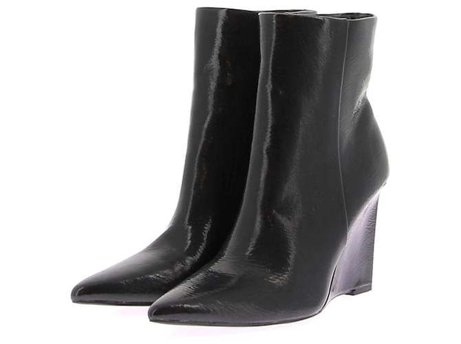 Autre Marque NON SIGNE / UNSIGNED  Boots T.eu 38 Vegan leather Black  ref.1403000