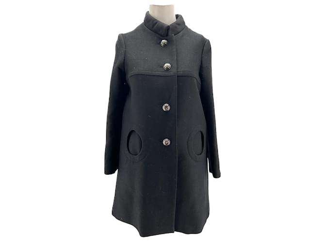 PAUL & JOE  Coats T.fr 38 Wool Black  ref.1403077