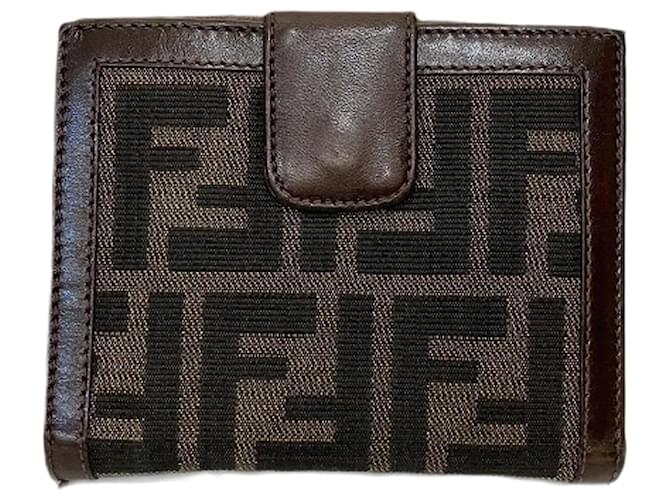Fendi Zucca Brown Leather  ref.1403356