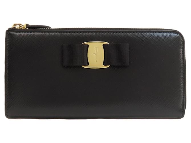 Salvatore Ferragamo Vara Preto Couro  ref.1403379