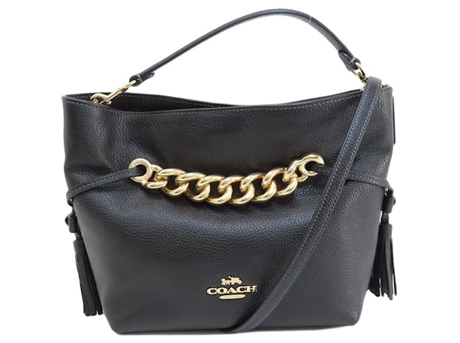 Coach Entrenador Negro Cuero  ref.1403449