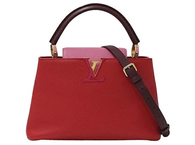 Louis Vuitton Capucines Vermelho Couro  ref.1403524