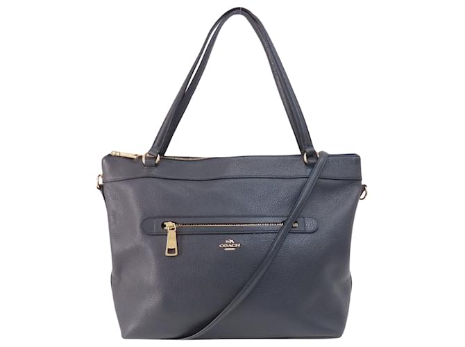 Sacoche Coach Prairie Cuir Bleu Marine  ref.1403605