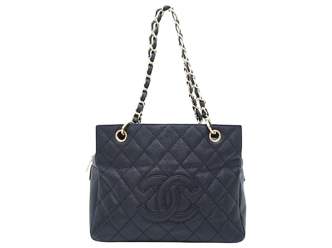 Chanel shopping Black Leather  ref.1403624