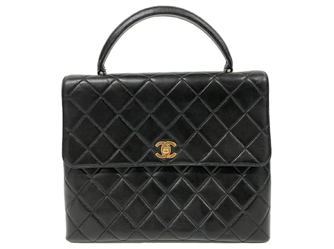 Timeless Chanel Coco Handle Preto Couro  ref.1403631