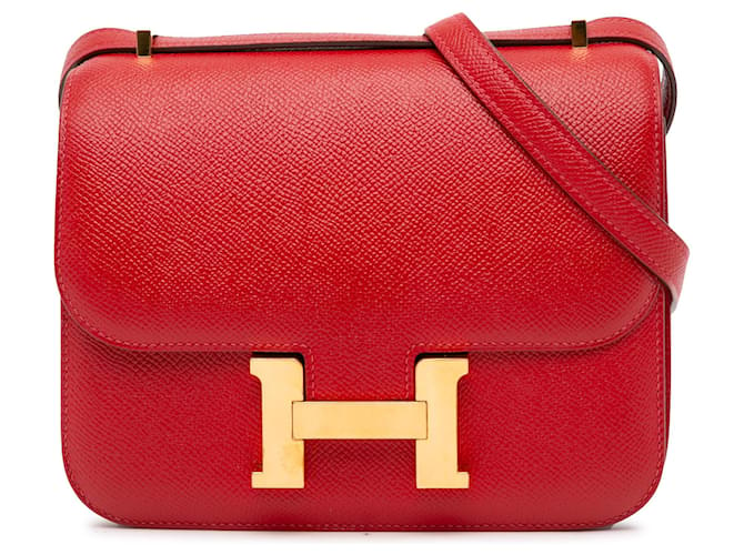 Constance Hermès Vermelho Mini Epsom Constança Couro Bezerro-como bezerro  ref.1403637