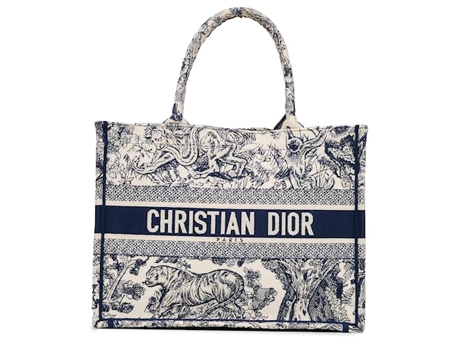 Borsa a libro Dior blu media Dioriviera Toile De Jouy Tela Panno  ref.1403641