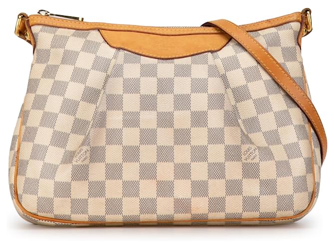 Louis Vuitton White Damier Azur Siracusa PM Blanco Lienzo  ref.1403693