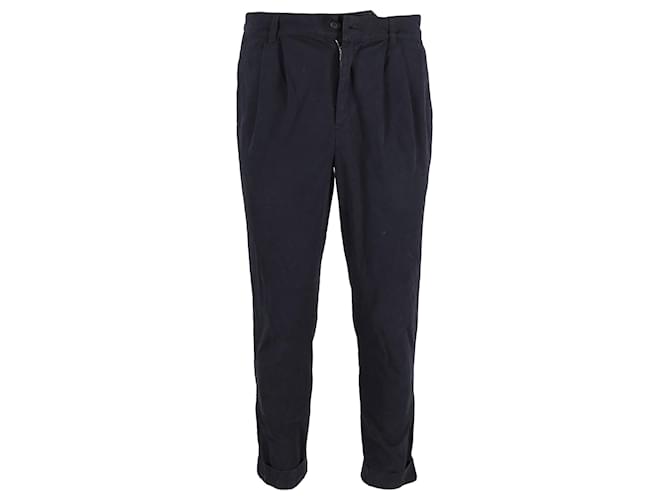 Autre Marque Mr P. Regular Fit Pleated Trousers in Black Cotton  ref.1403752