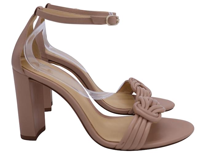 Alexandre Birman Chiara 90 High Heels Strappy Sandals in Nude Leather Brown Flesh  ref.1403781