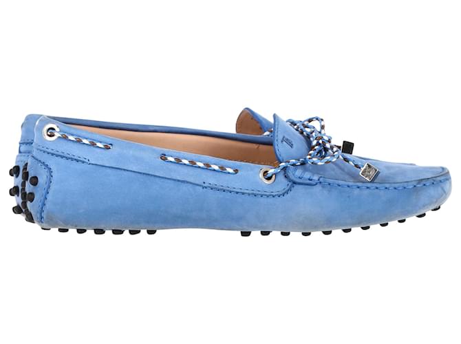 Tod's Gommino Loafers in Light Blue Suede  ref.1403850