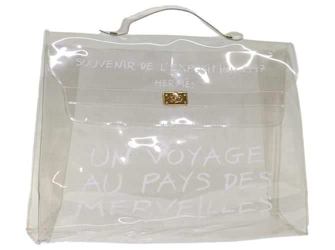 Hermès Bolsa de mão HERMES Vinil Kelly transparente vinil transparente 75239  ref.1403861