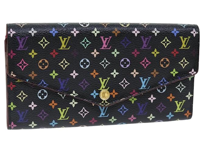 Carteira LOUIS VUITTON Monograma Multicolor PortefeuilleSarah M93747 auth 75705 Preto  ref.1403870