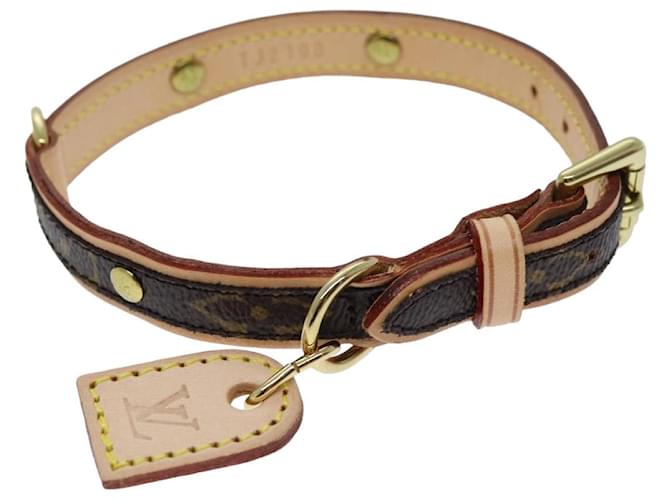 Collar para perro con monograma de LOUIS VUITTON Collar para perro Correa para perro Autenticación LV 75532 Lienzo  ref.1403923