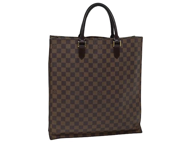 Bolsa de mão LOUIS VUITTON Damier Ebene Sac Plat N51140 Autenticação de LV 75495  ref.1403938