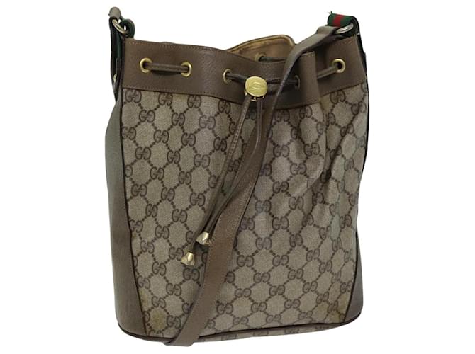 Bolsa de ombro GUCCI Web Sherry Line GG Supreme Bege Vermelho 41 02 034 auth 75621 Lona  ref.1403946