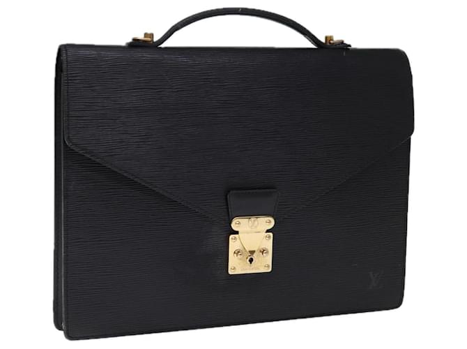 LOUIS VUITTON Epi Porte Documentos Pasta Bandouliere Preto M54467 Auth th4935 Couro  ref.1403949