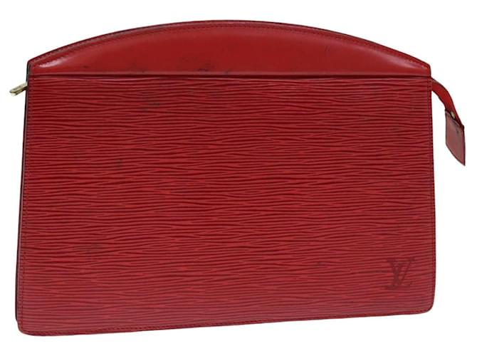 Saco de embreagem LOUIS VUITTON Epi Trousse Crete vermelho M48407 Autenticação de LV 75731 Couro  ref.1403958