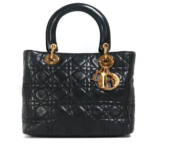 Lady Dior DIOR  Handbags T.  leather Black  ref.1403992