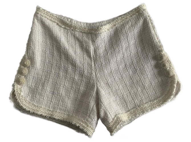 Short de tweed Andrew GN Eggshell Blanco roto