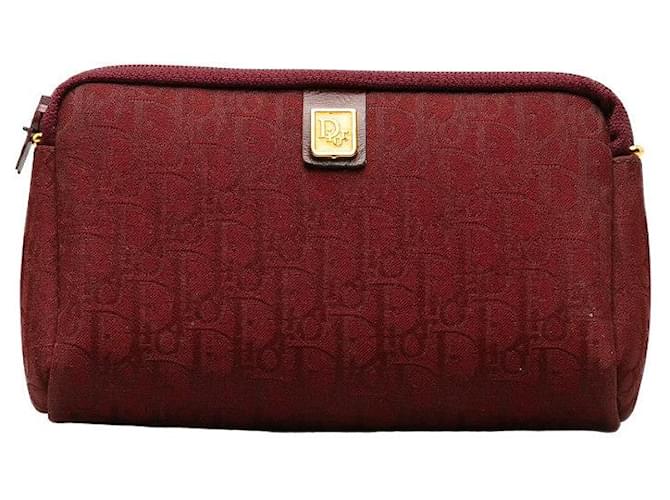 Pochette Trotter in tela e pelle Dior rossa in ottime condizioni Rosso  ref.1404048