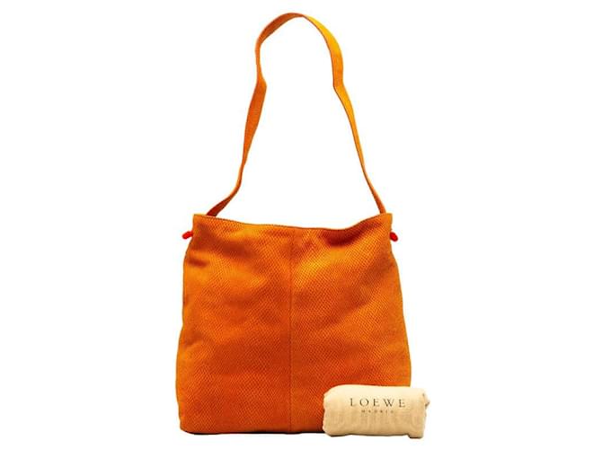 Bolsa de ombro de couro Loewe laranja em muito bom estado  ref.1404056